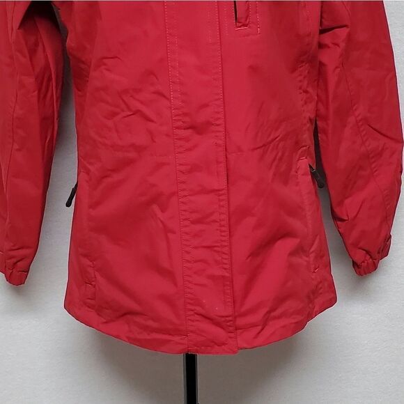 VINTAGE Retro Eddie Bauer Weather Edge Waterproof Red Hooded Fleece Lined Jacket - Picture 4 of 16